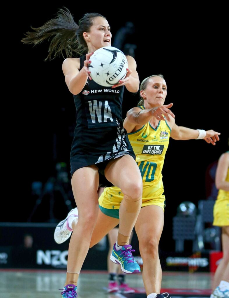 Courtney Tairi in action for the Silver Ferns