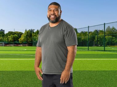 Lesley Vainikolo standing on a field